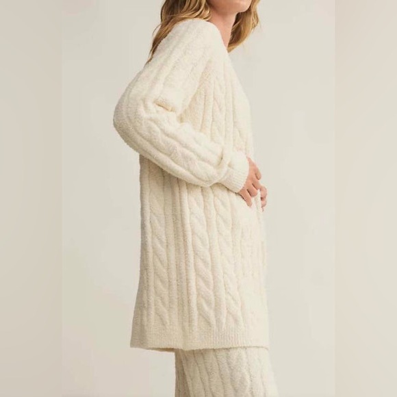 Z Supply Cate Cable Knit Cardigan Sweater Sea Salt Women’s Size Medium - Picture 3 of 11